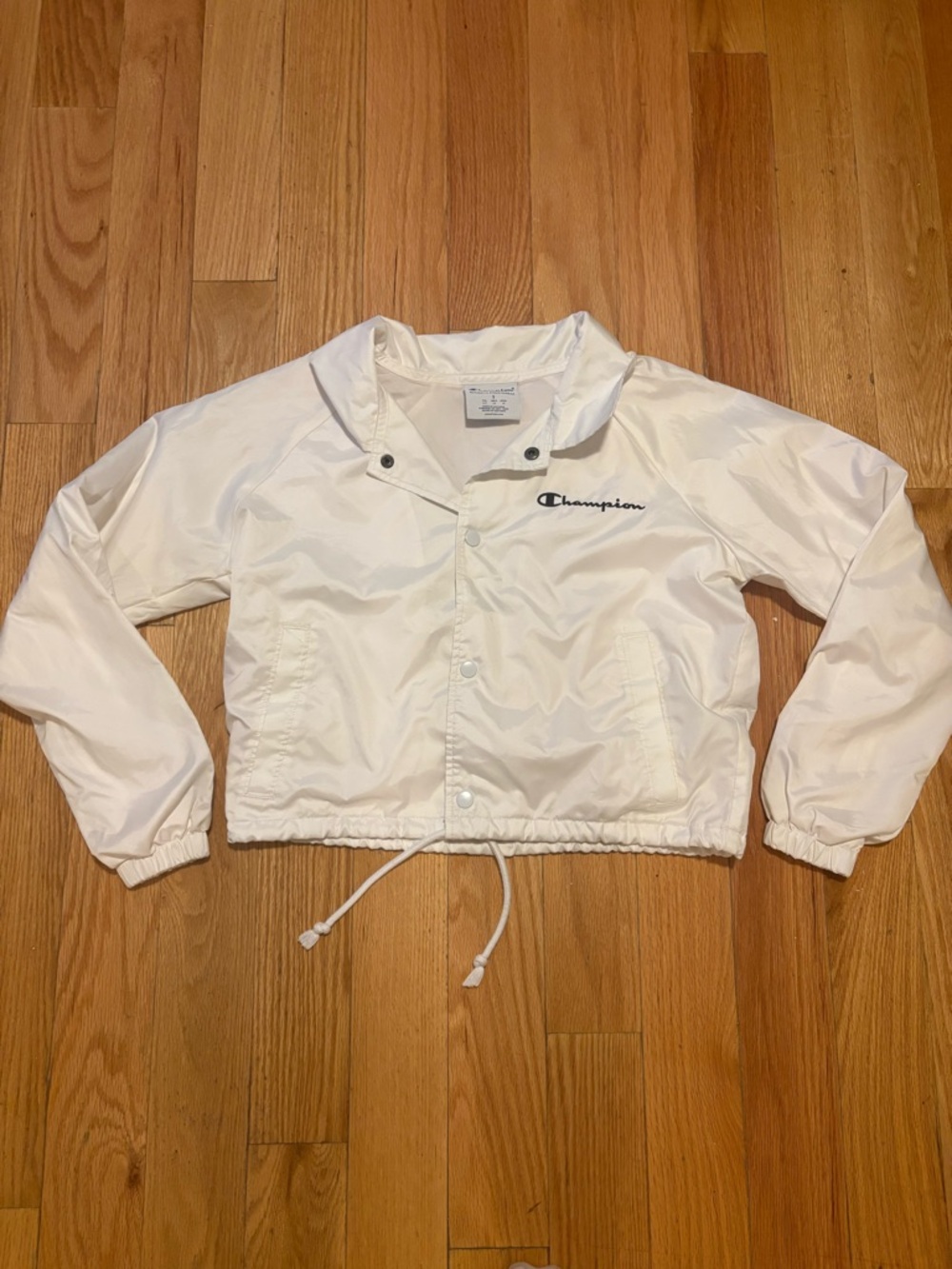 Champion Cropped White Windbreaker Jacket